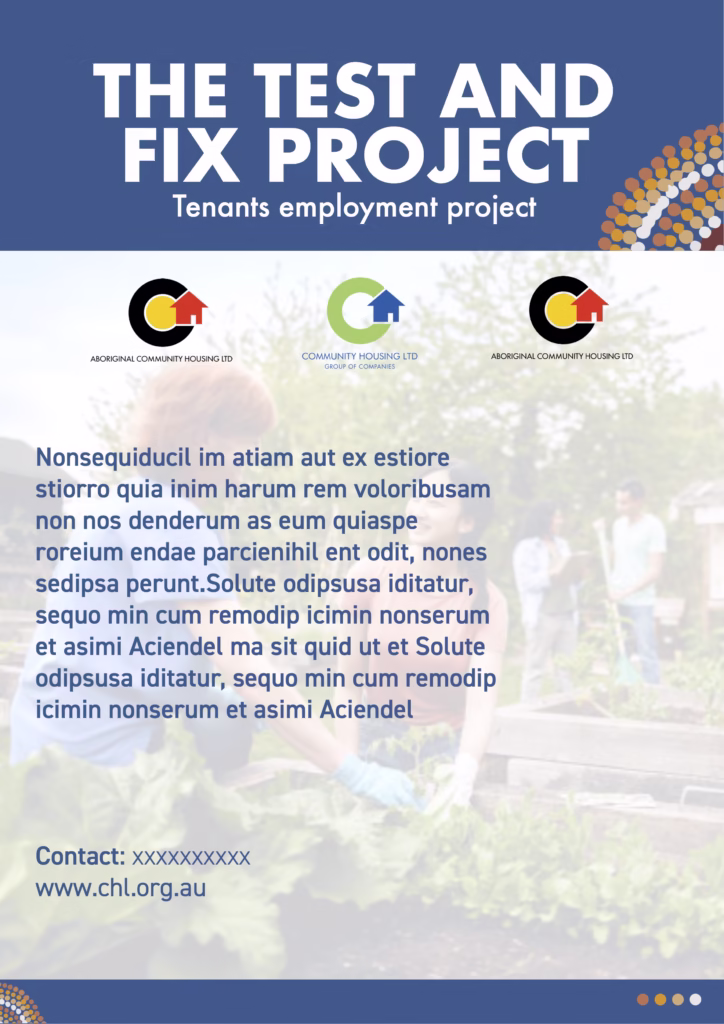 Brochure template design for CHL ‘Test & Fix’ program